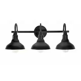 Barnes 3-Light Black Vanity Light | The Home Depot