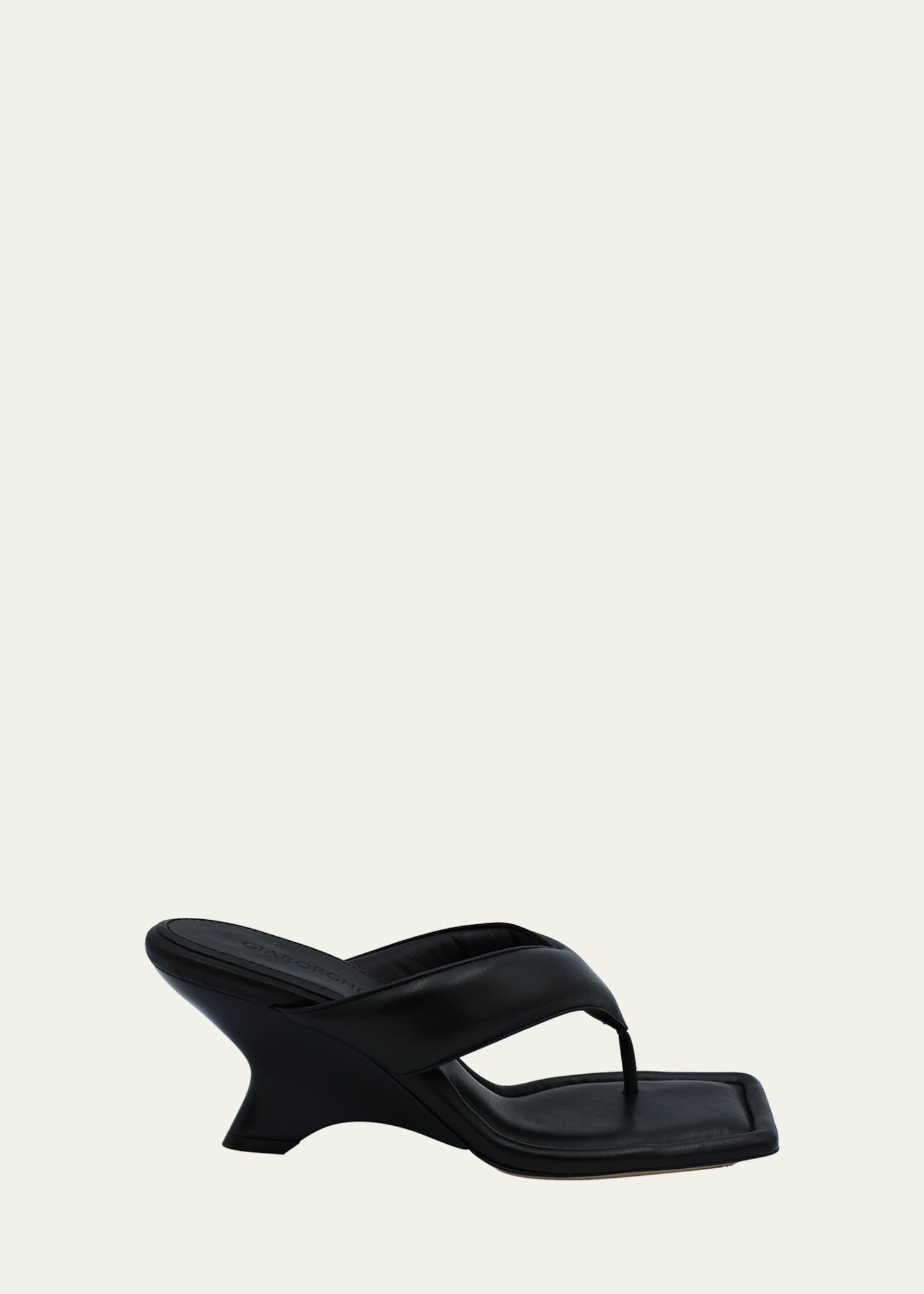 Gia Borghini 70mm Puffy Leather Thong Sandals | Bergdorf Goodman