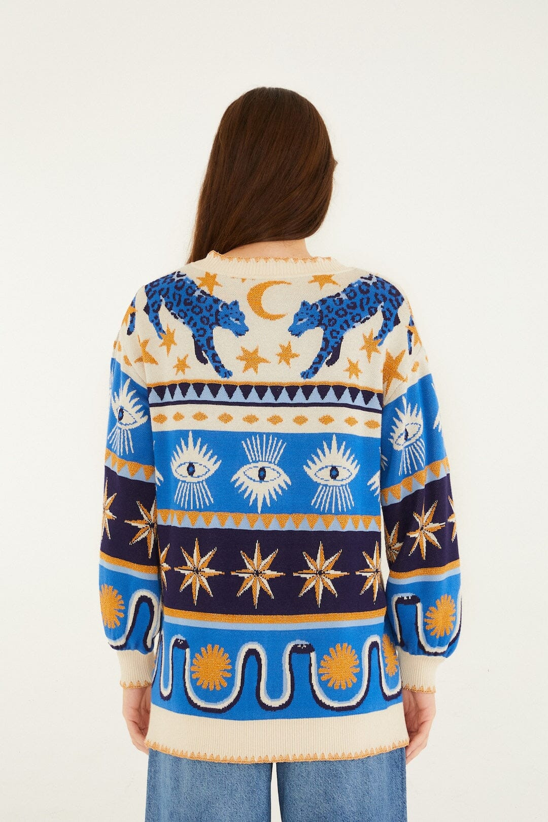 Mixed Mystical Ainika Buttoned Knit Cardigan | FARM Rio | FarmRio (US)