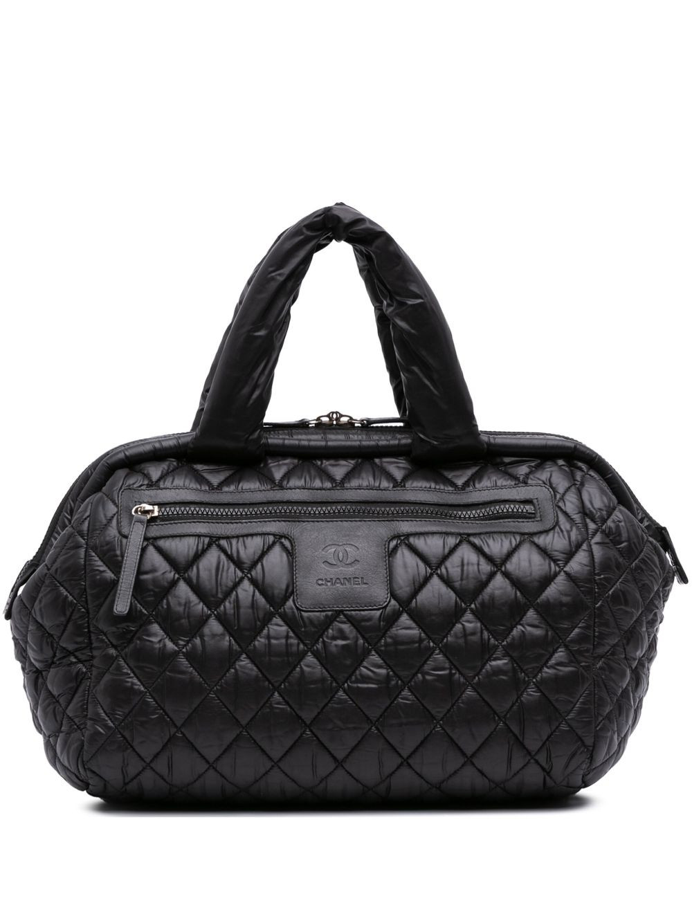 CHANEL Pre-Owned 2010-2011 Quilted Nylon Coco Cocoon Bowler Bag handbag - Black | Farfetch Global