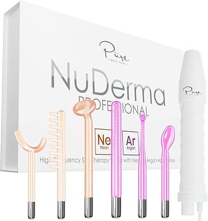 NuDerma Professional Skin Therapy Wand - Portable High Frequency Skin Therapy Machine with 6 Neon... | Amazon (US)