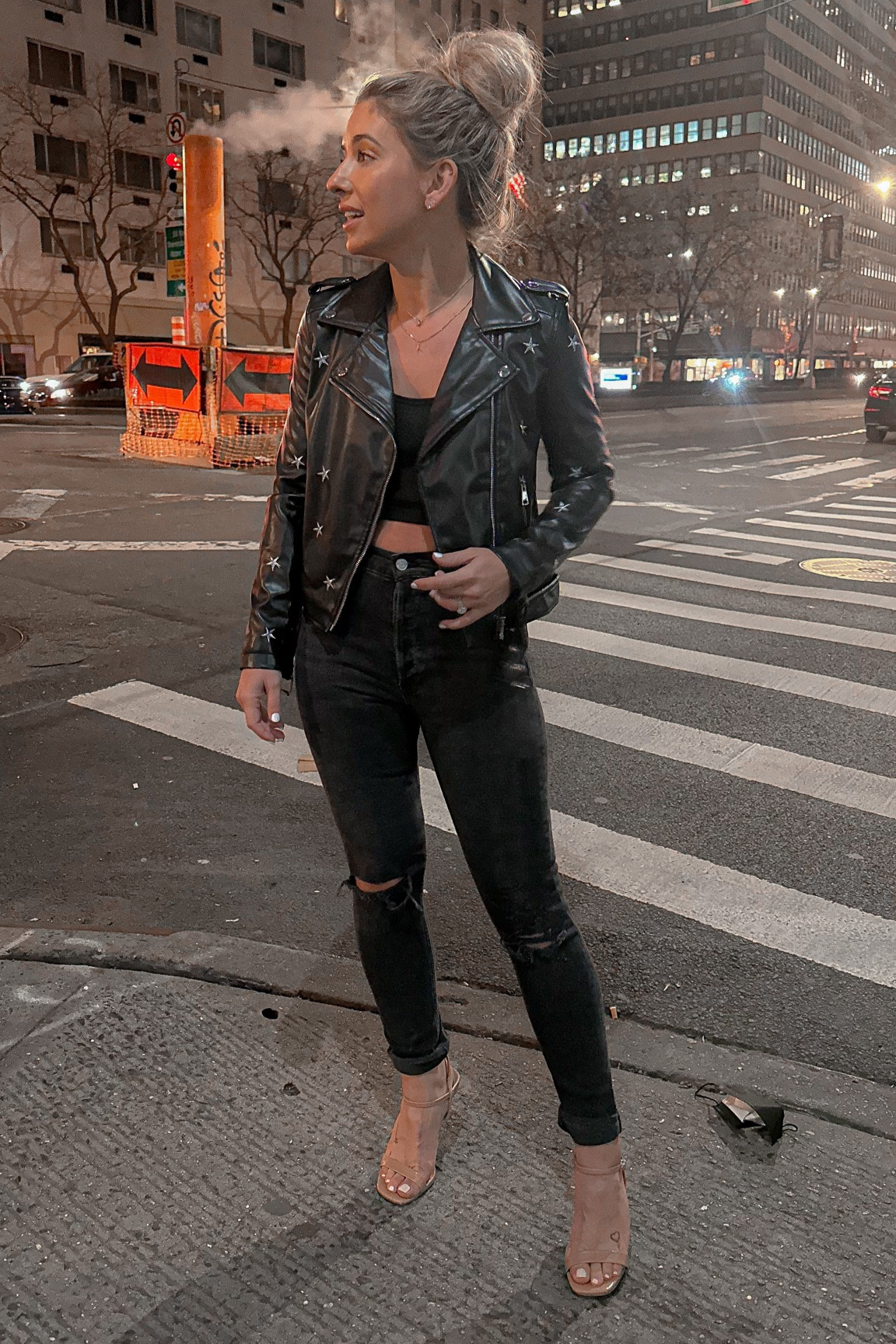 Star jacket size xs
Black cami size s
Agolde jeans size 24
Similar Nude heels

#datenight #revolve #laurabeverlin

#LTKunder50 #LTKsalealert #LTKunder100