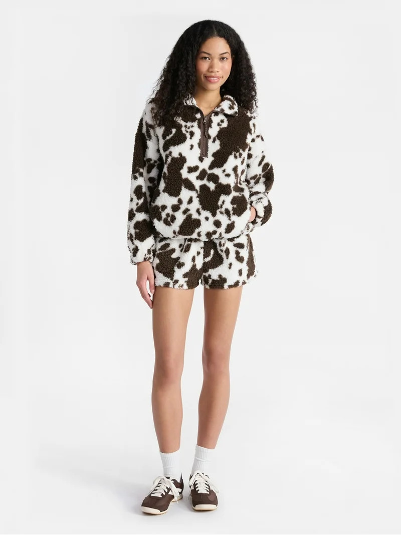 No Boundaries Plush Half-Zip Pullover, Women's | Walmart (US)