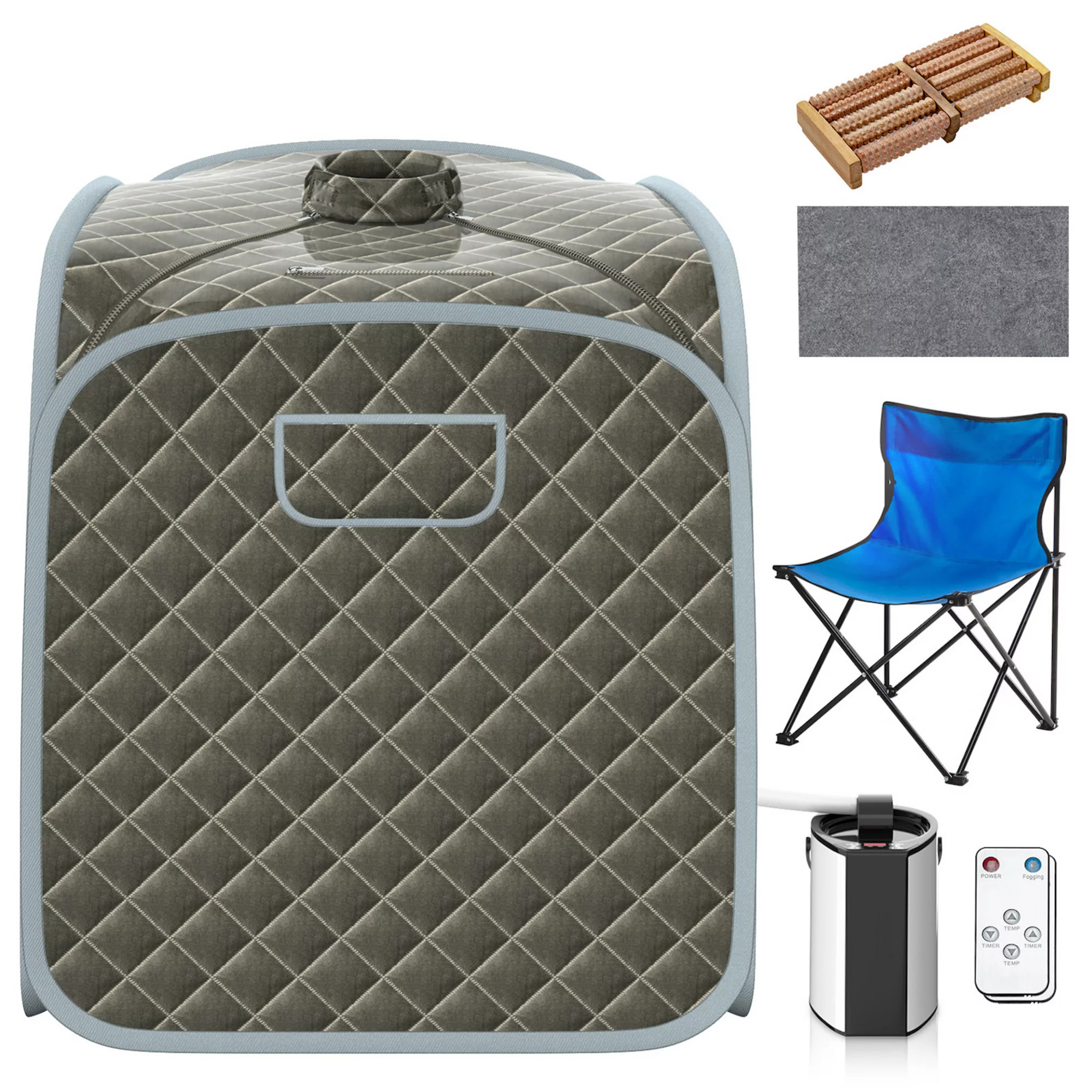 Portable Personal Steam Sauna Spa With Steamer And Chair-gray | Kohl's