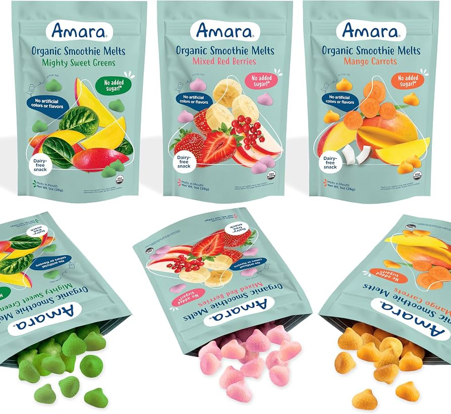 Amara Smoothie Melts - Best Sellers Variety Pack - Baby Snacks Made With Fruits and Vegetables - ... | Amazon (US)