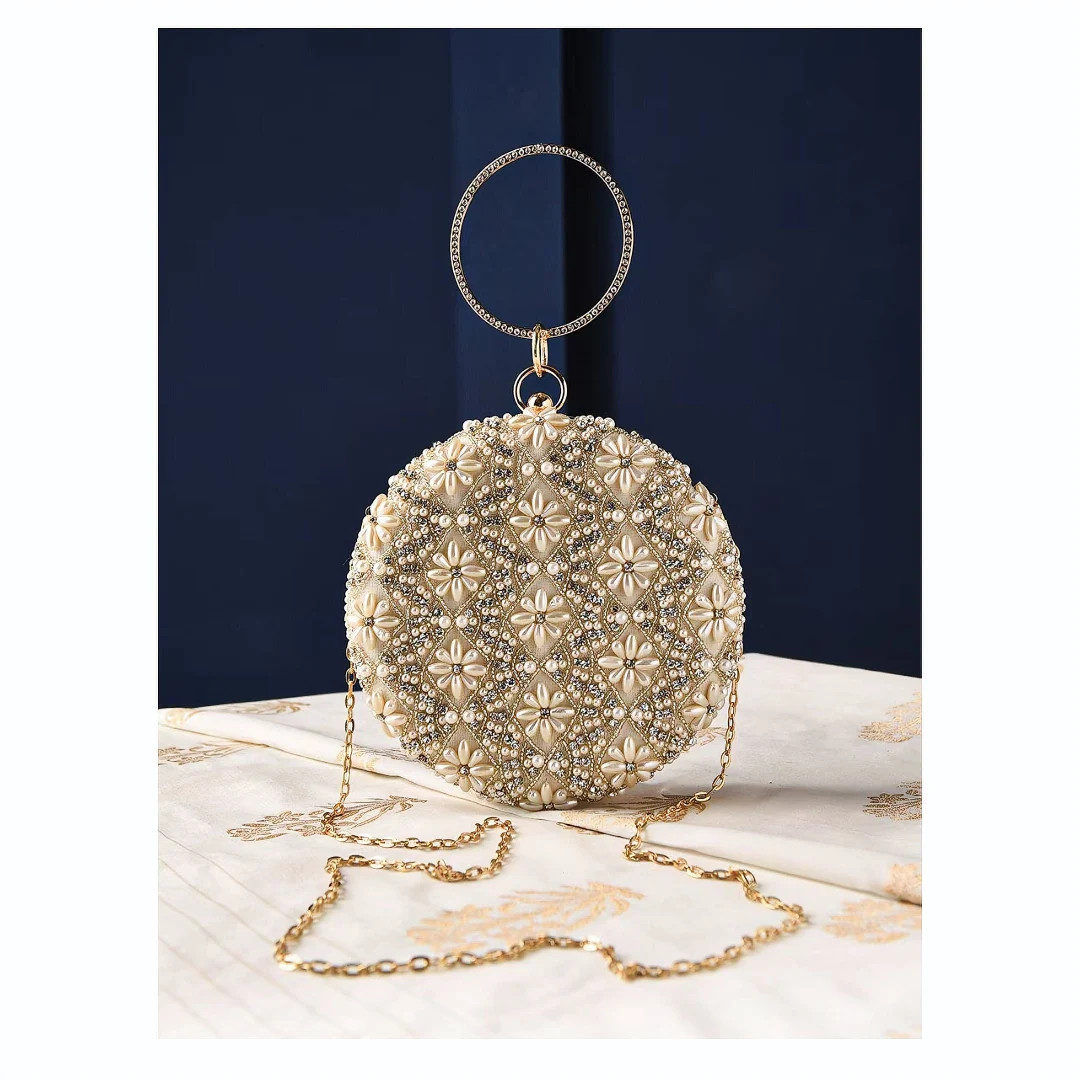 White Embroidered Silk Clutch With Bead Work - Hand Embroidered Silk Handbag - Evening Purse - Et... | Etsy (US)