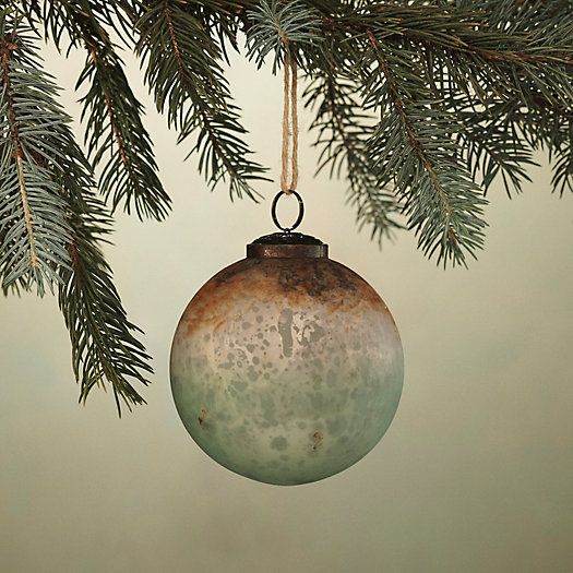 Antiqued Glass Globe Ornament | Terrain