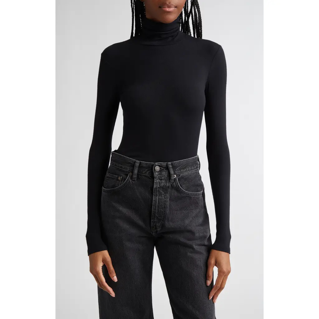 ATM Anthony Thomas Melillo Rib Turtleneck Top in Black at Nordstrom, Size Small | Nordstrom