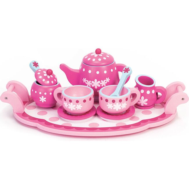 Wooden Tea Set, Pink | Maisonette