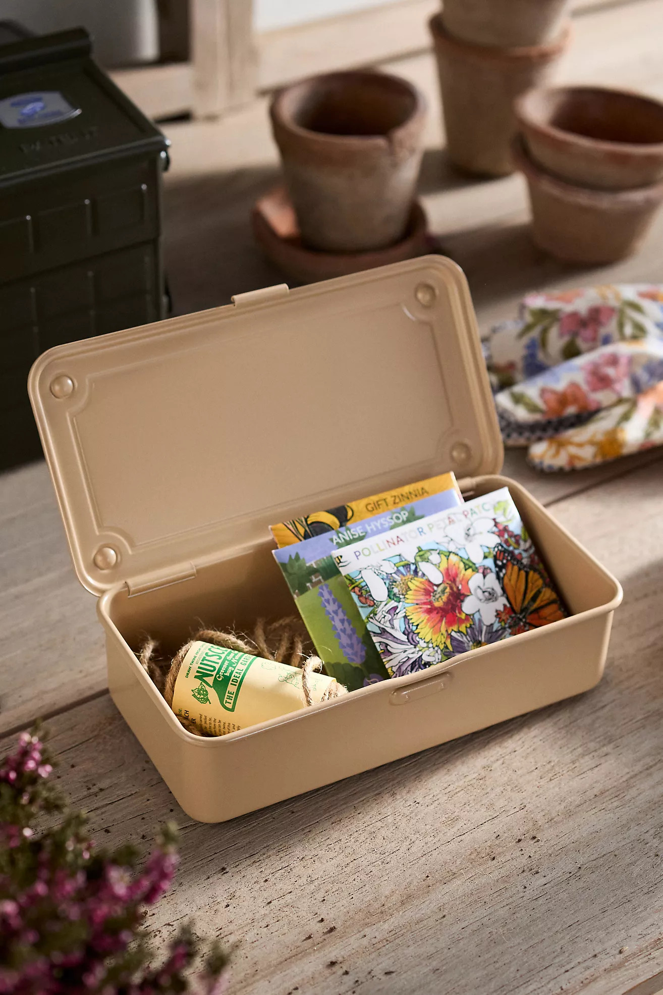 Toyo Steel Mini Seed Storage Box, Beige | Anthropologie (US)