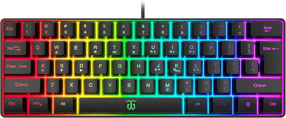 Snpurdiri 60% Wired Gaming Keyboard, RGB Backlit Ultra-Compact Mini Keyboard, Waterproof Small Co... | Amazon (US)
