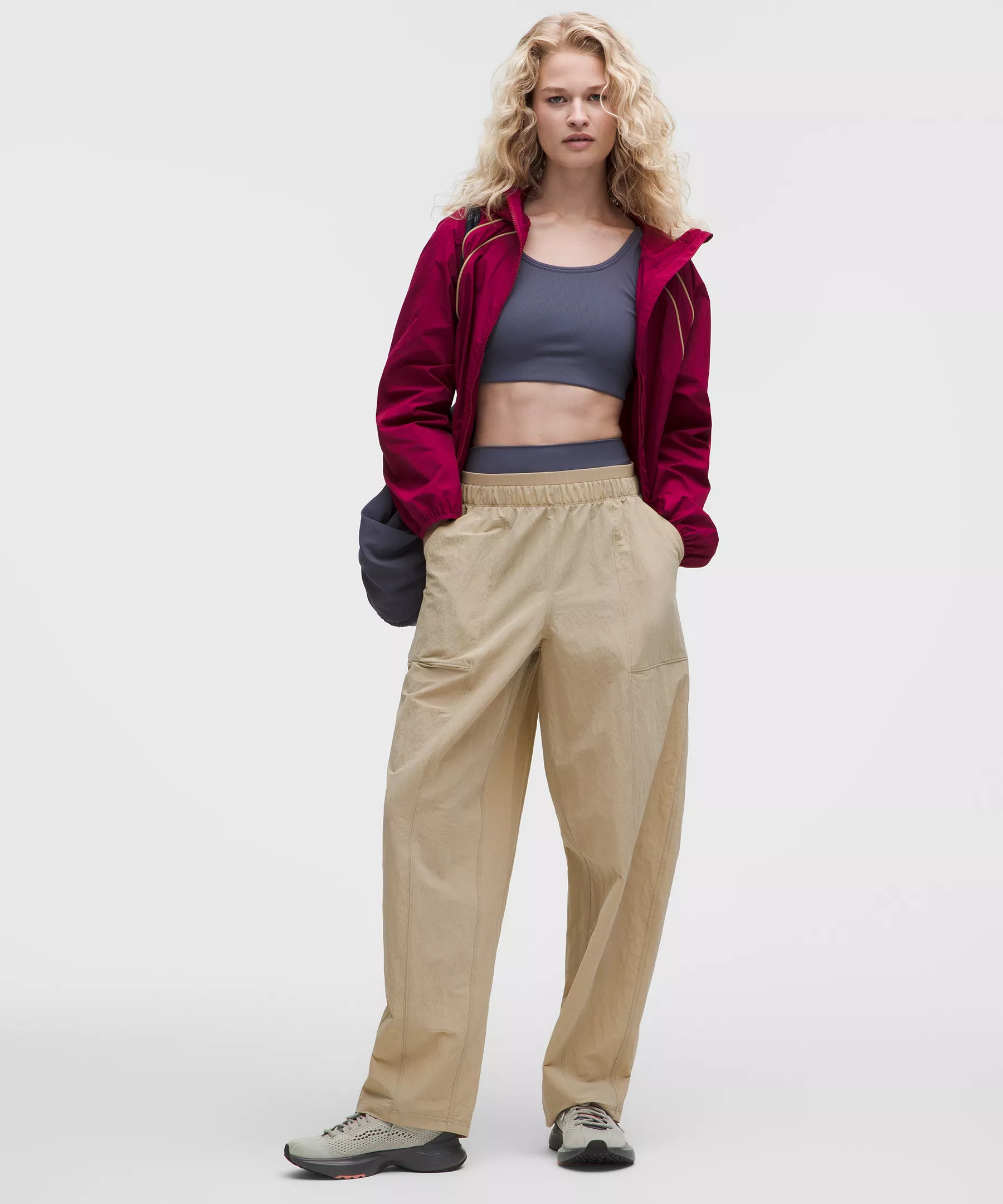 Crinkle Nylon Mid-Rise Barrel-Leg Pant | Lululemon (US)