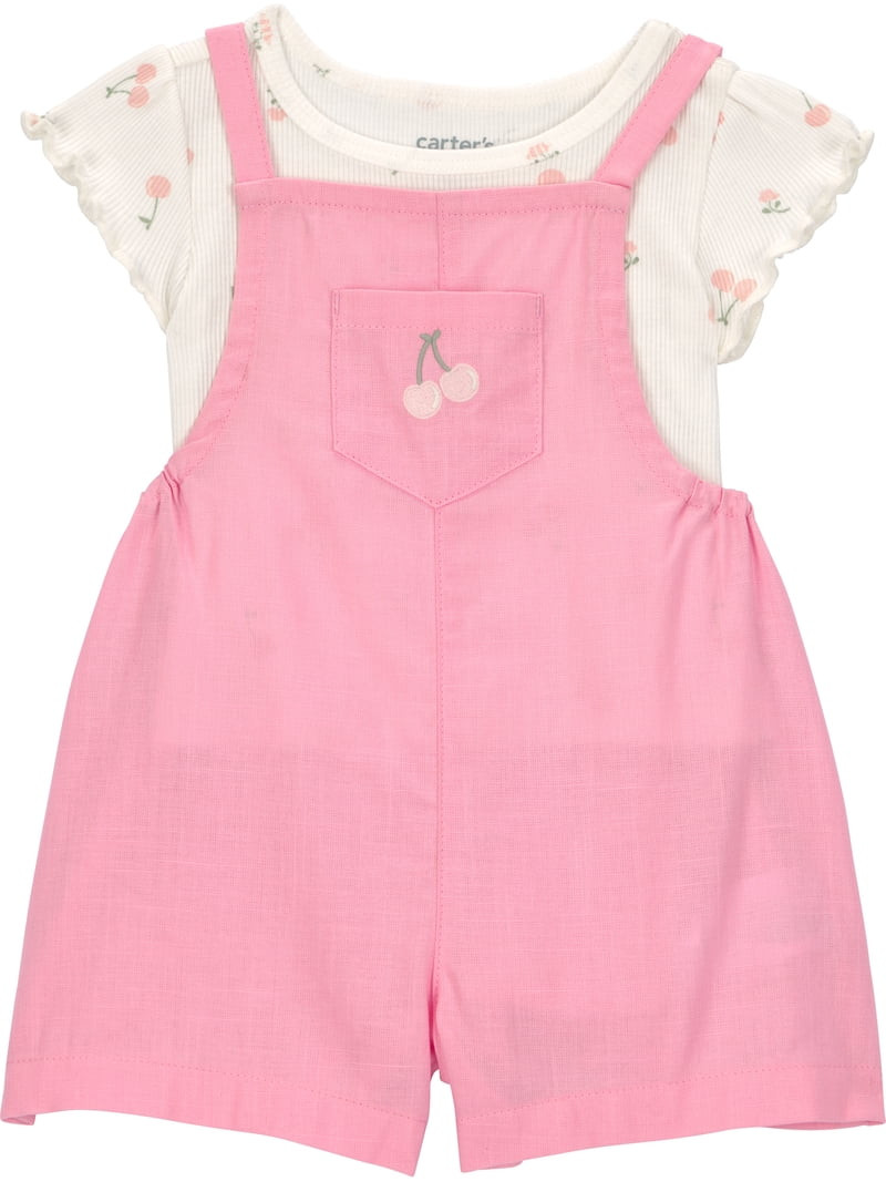 Carter's Child of Mine Baby Girl Overall Set, 2-Piece, Sizes 0/3-24 Months | Walmart (US)