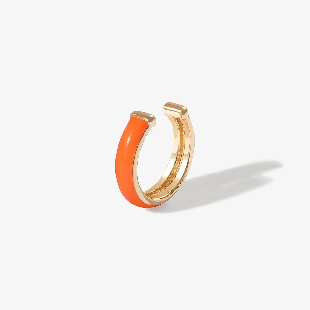 Oakes neon orange enamel ear cuff | Adornmonde