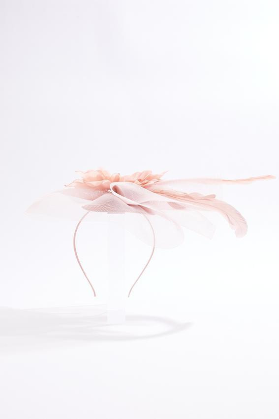 Large Flower Feather Fascinator - Pink | Cato Fashions