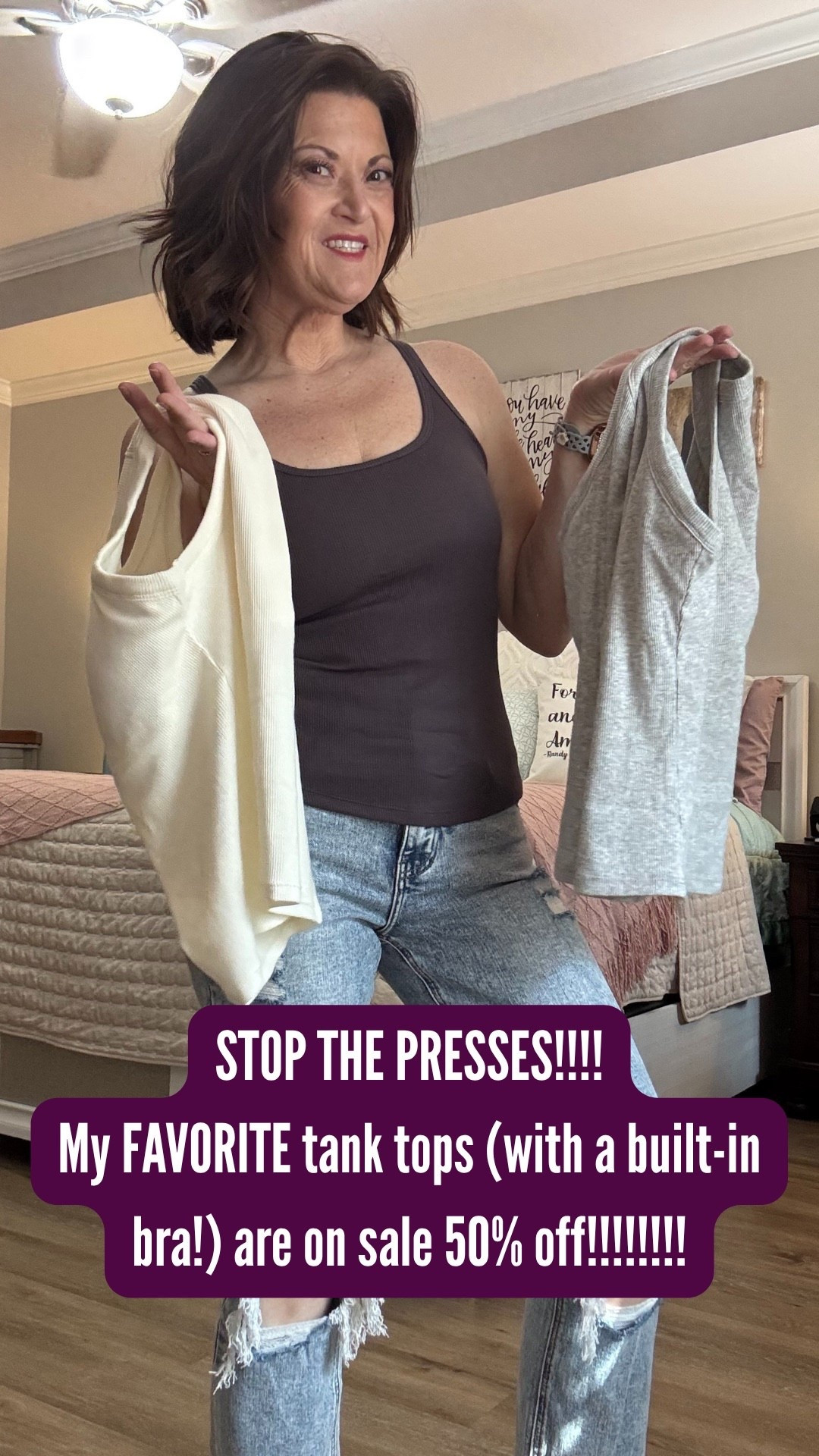 These tanks are my absolute fave!!! They are comfy and easy and have a built-in bra!! They are perfect for summer and great for layering and I think I need one in every color!!

#amazonfinds #amazonprimeday #amazonfashion 

#LTKSaleAlert #LTKStyleTip #LTKOver40