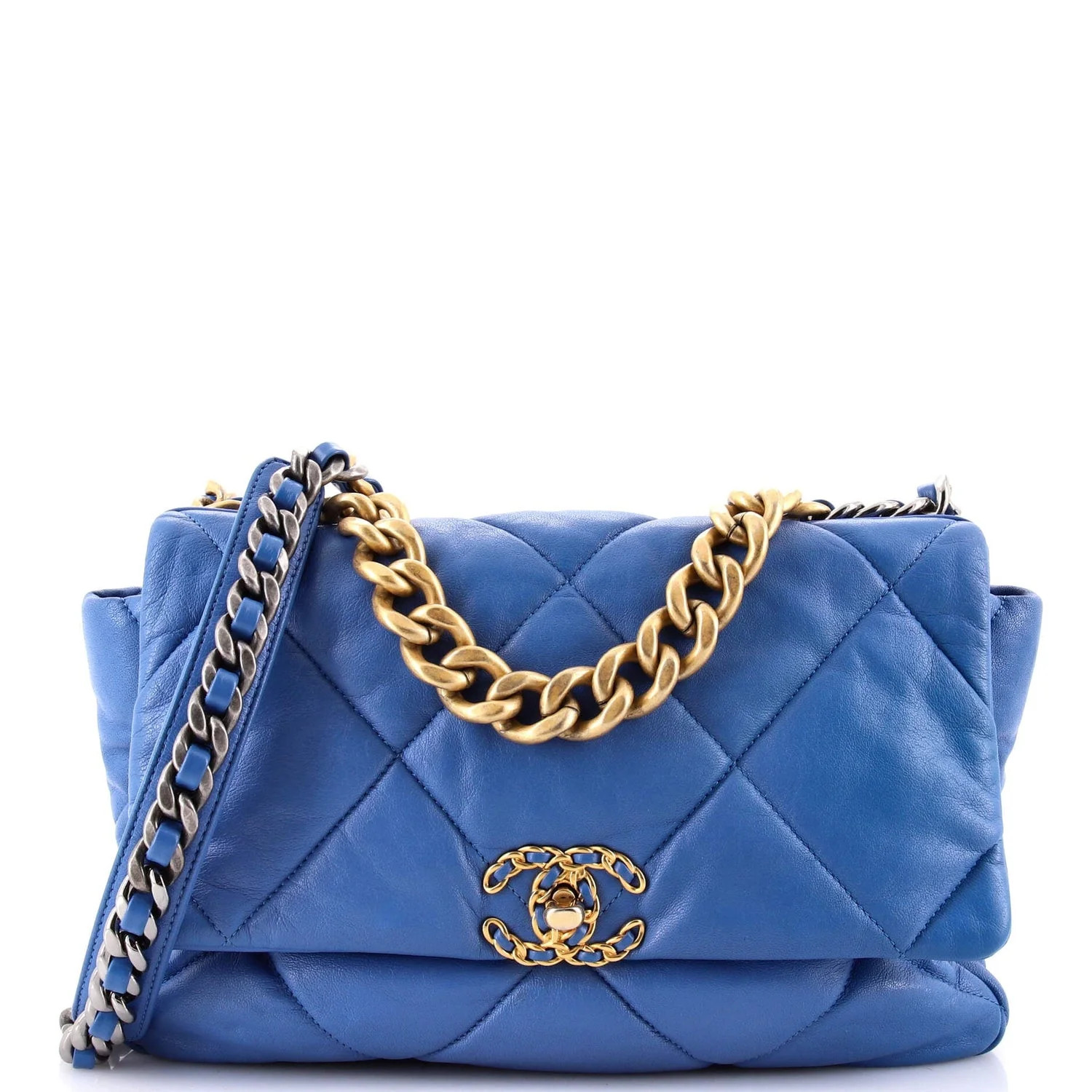 Chanel Leather Classic 19 Flap - Blue Shoulder Bags, Handbags - CHA1391842 | The RealReal | The RealReal