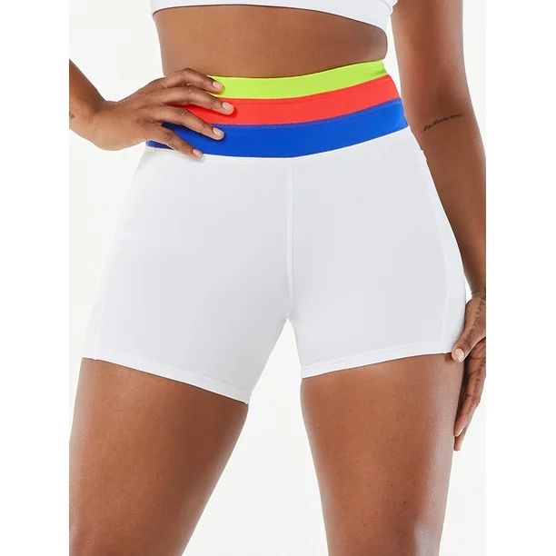 Love & Sports Women's Color Band Bike Shorts, 5” inseam - Walmart.com | Walmart (US)