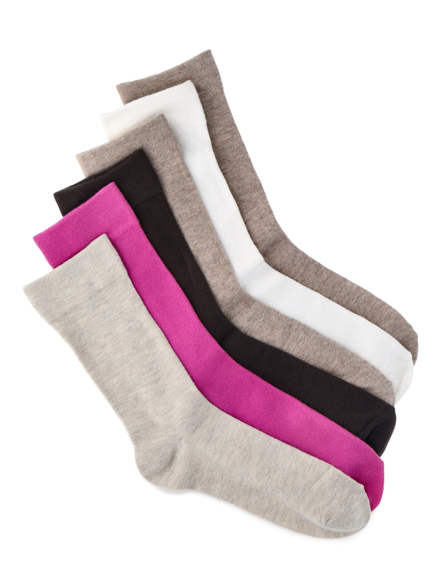 Joyspun Women's Essentials Crew Dress Socks, 6-Pack, Fits Shoe Sizes 4-10 - Walmart.com | Walmart (US)