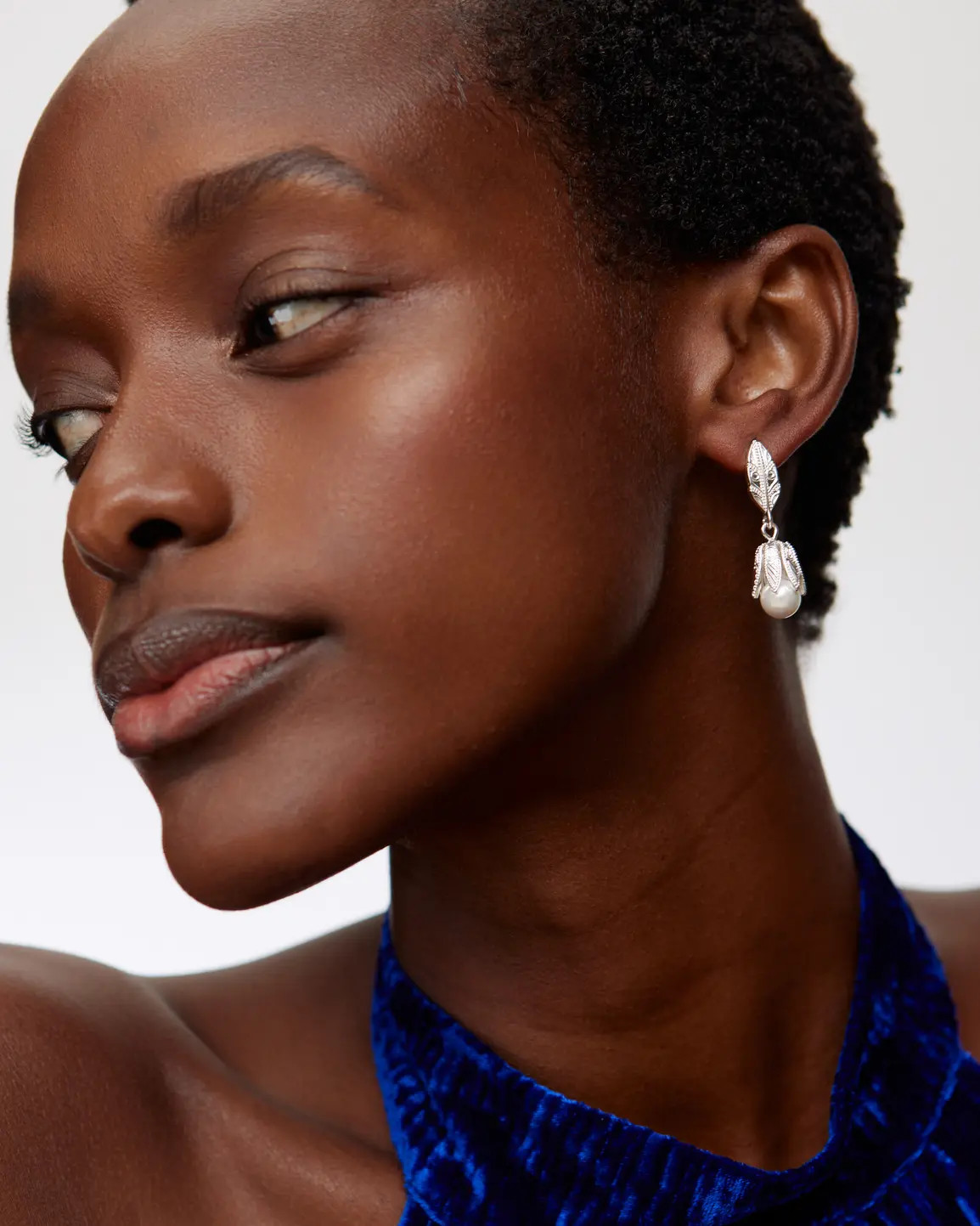 Laurel Freshwater Pearl Silver Plated Drop Earrings | Oliver Bonas (Global)