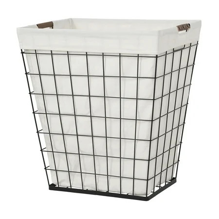 Better Homes & Gardens 75L Adult Rectangular Steel Wire Laundry Hamper with Removable Liner, Natural | Walmart (US)