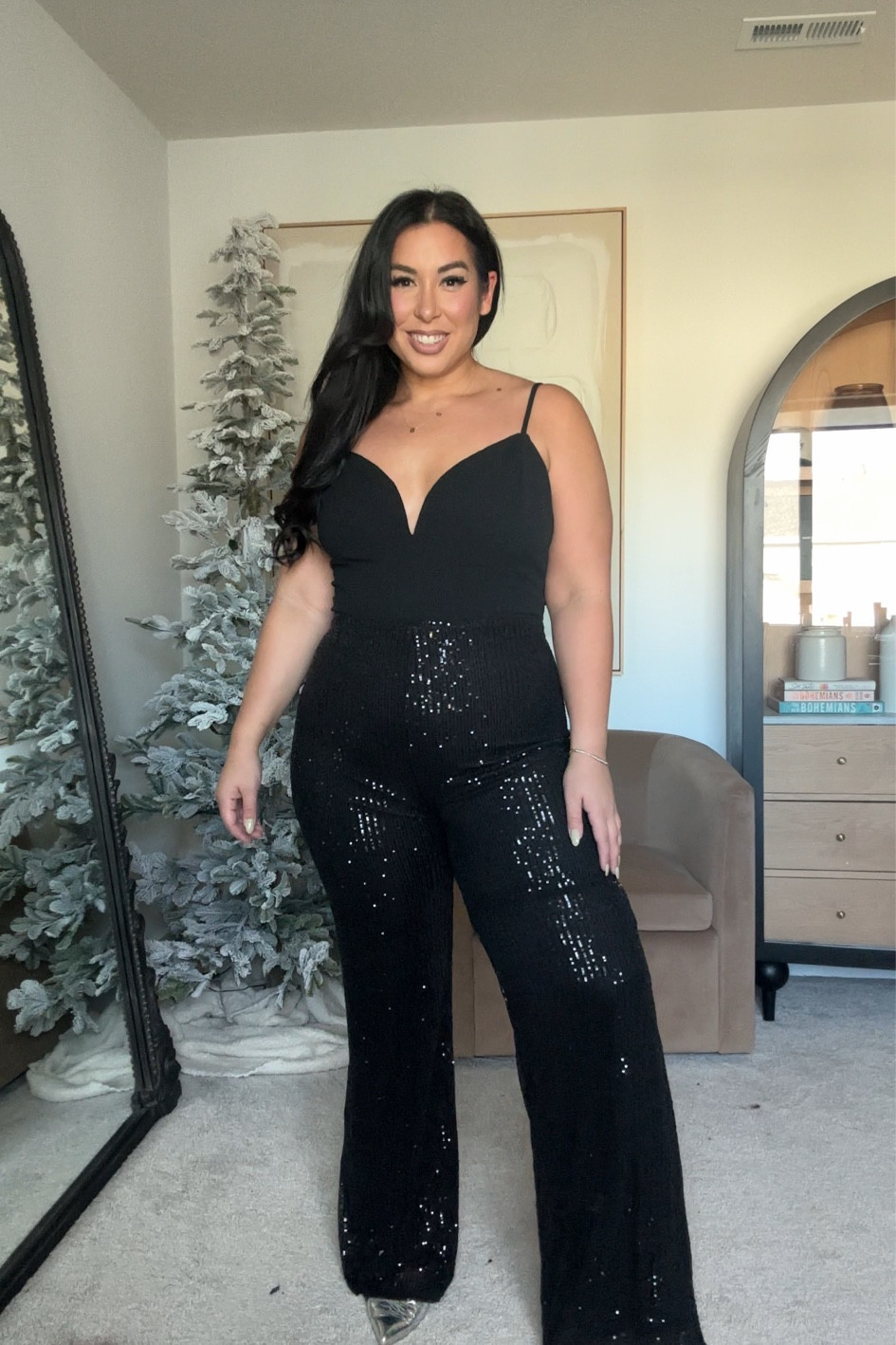 Xl midsize jumpsuit
Holiday outfit
Sequin jumpsuit 

#LTKMidsize #LTKStyleTip #LTKHoliday