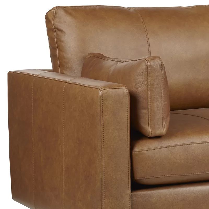 Gaia 81'' Genuine Leather Square Arm Sofa | Wayfair North America