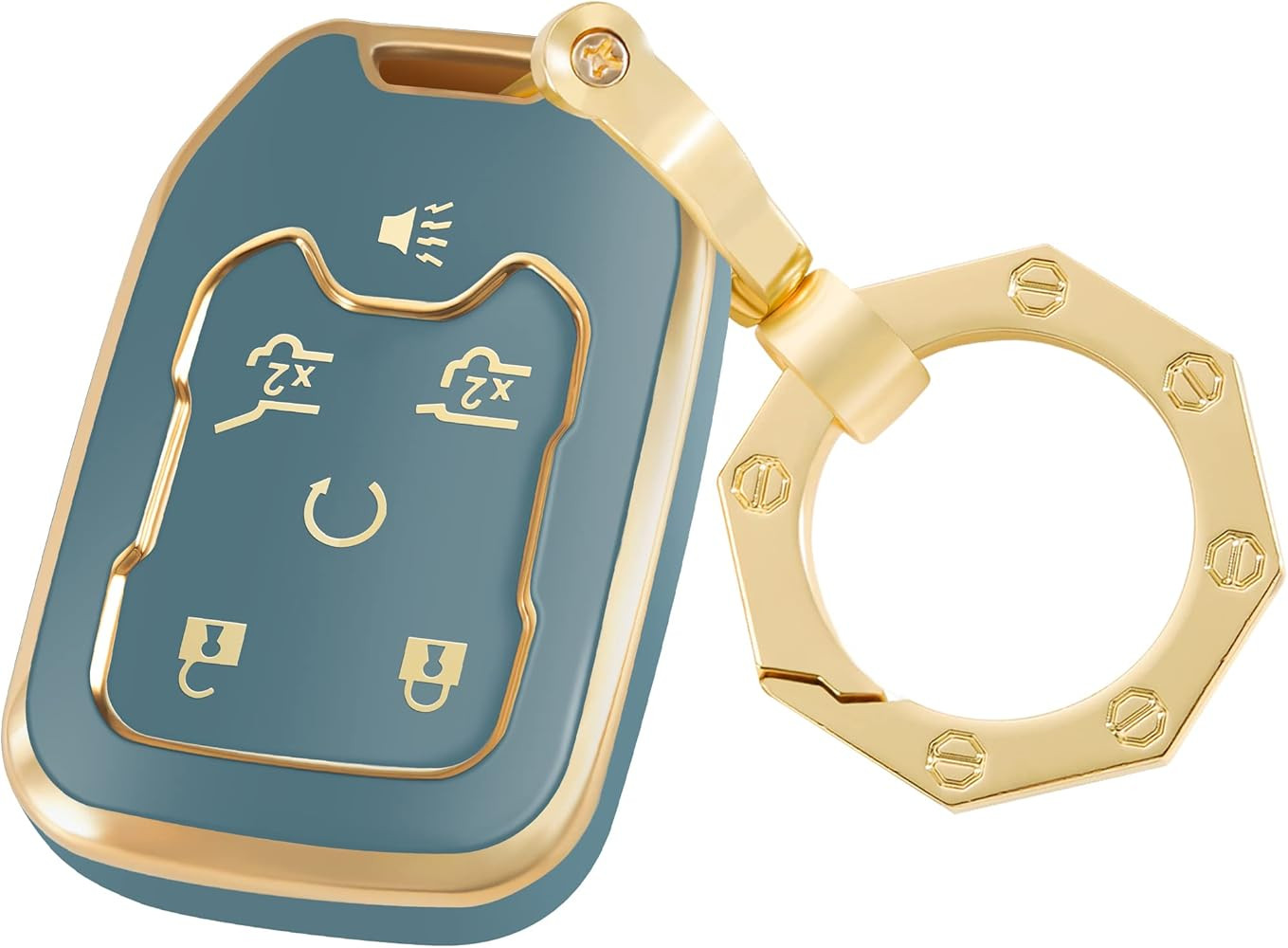 for GMC Key Fob Cover Car Key Case Shell with Fashion Keychain fit Acadia Terrain Yukon Chevrolet... | Amazon (US)