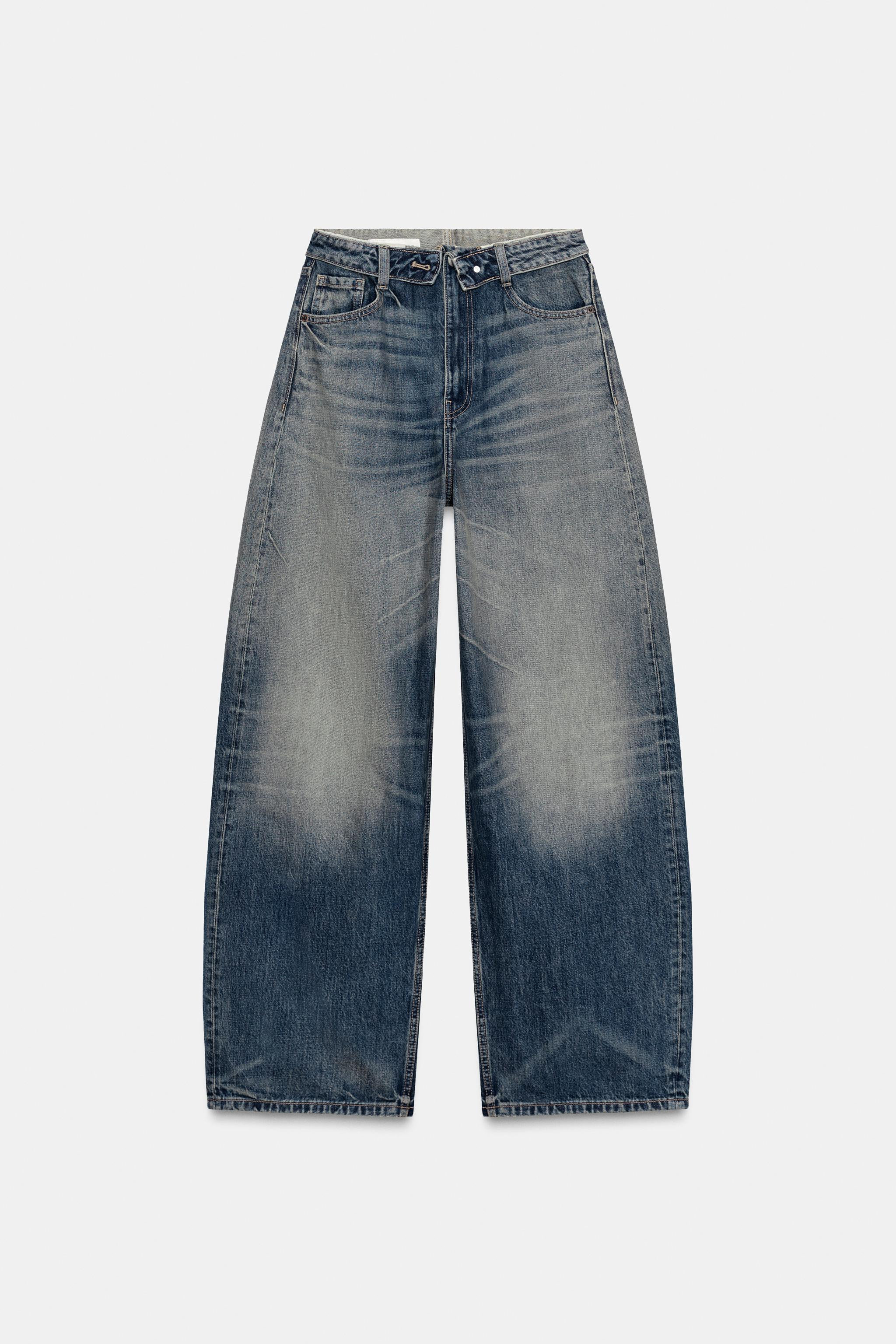 TRF MID-RISE FOLDED WAIST JEANS | Zara US