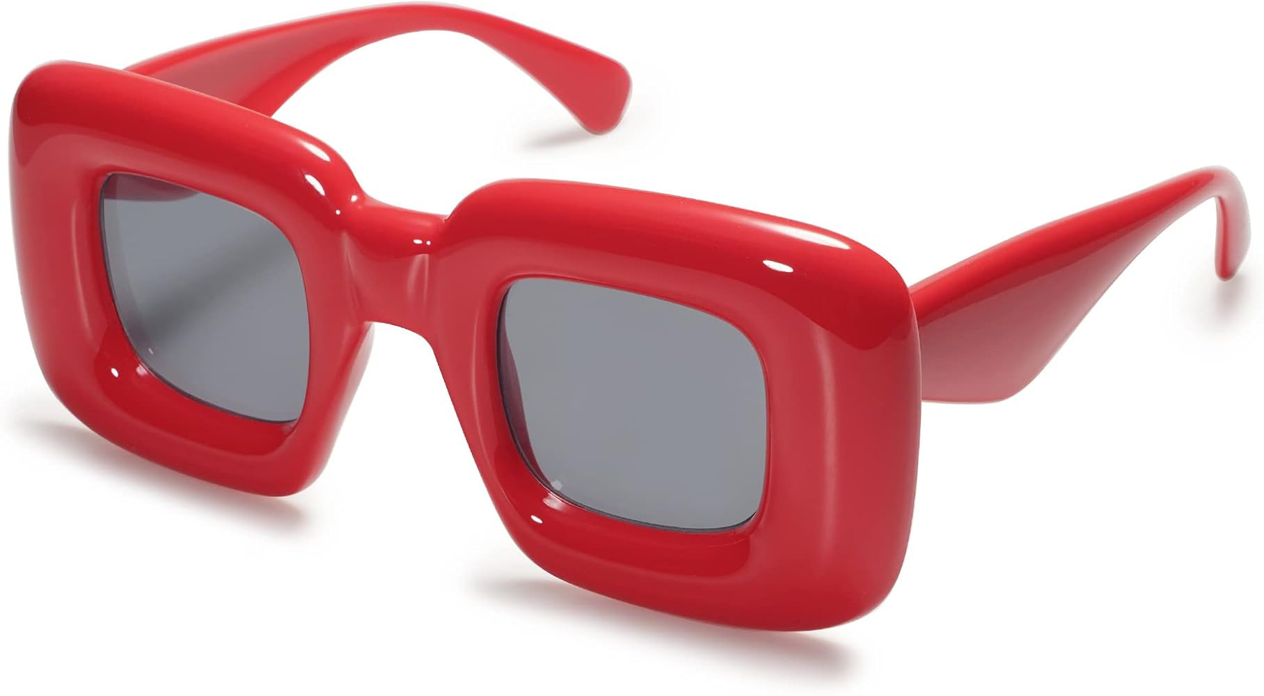 VANLINKER Cute Square Inflated Sunglasses for Women Men Trendy Chunky Glasses Retro Thick Frame Funn | Amazon (US)