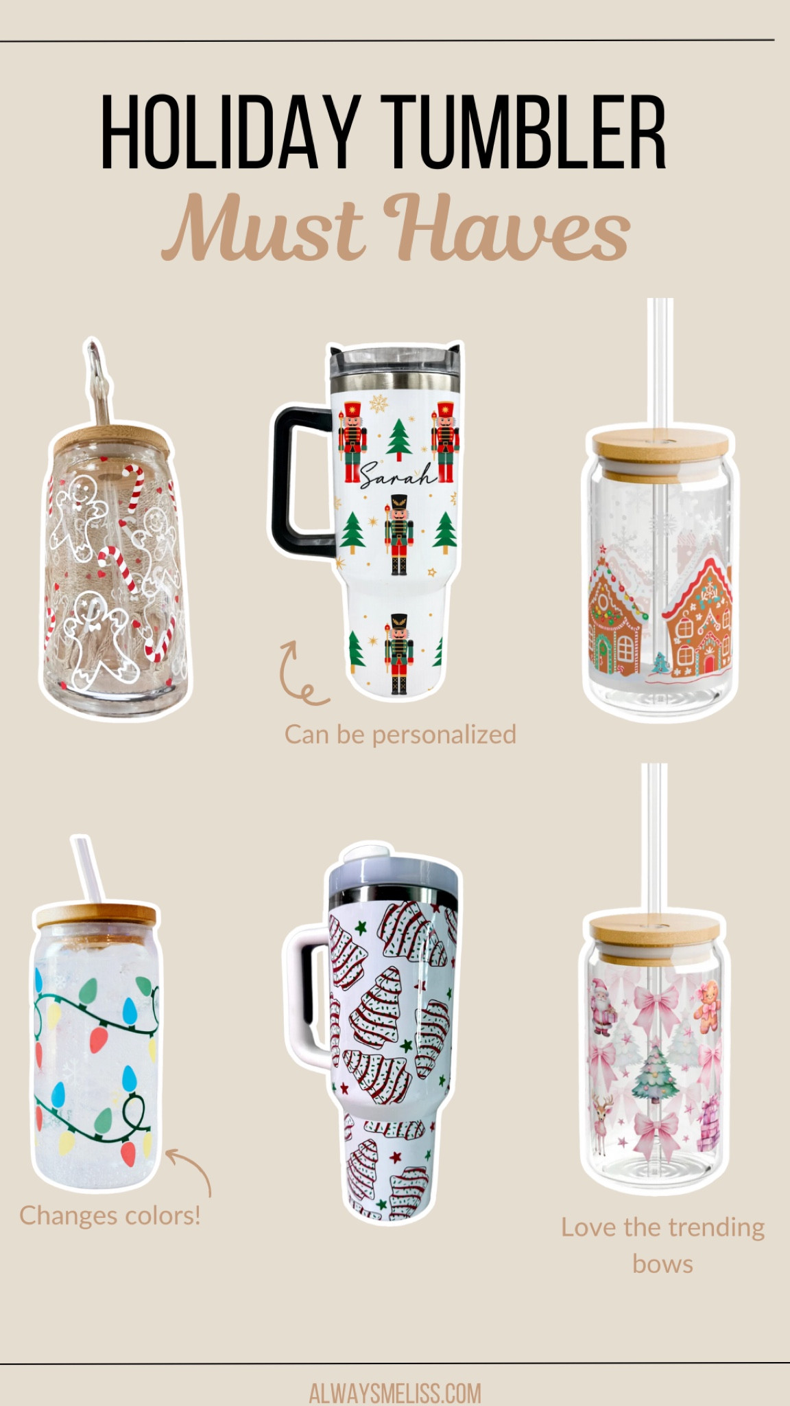 These holiday tumblers are so fun! A great gift idea for a teacher, babysitter or friend! 

Etsy
Personalized tumbler
Holiday cup

#LTKSeasonal #LTKHoliday #LTKFindsUnder50