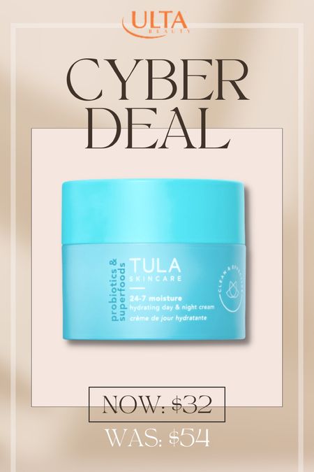 Ulta beauty cyber deal! TULA moisturizer 

#LTKCyberweek #LTKbeauty #LTKsalealert