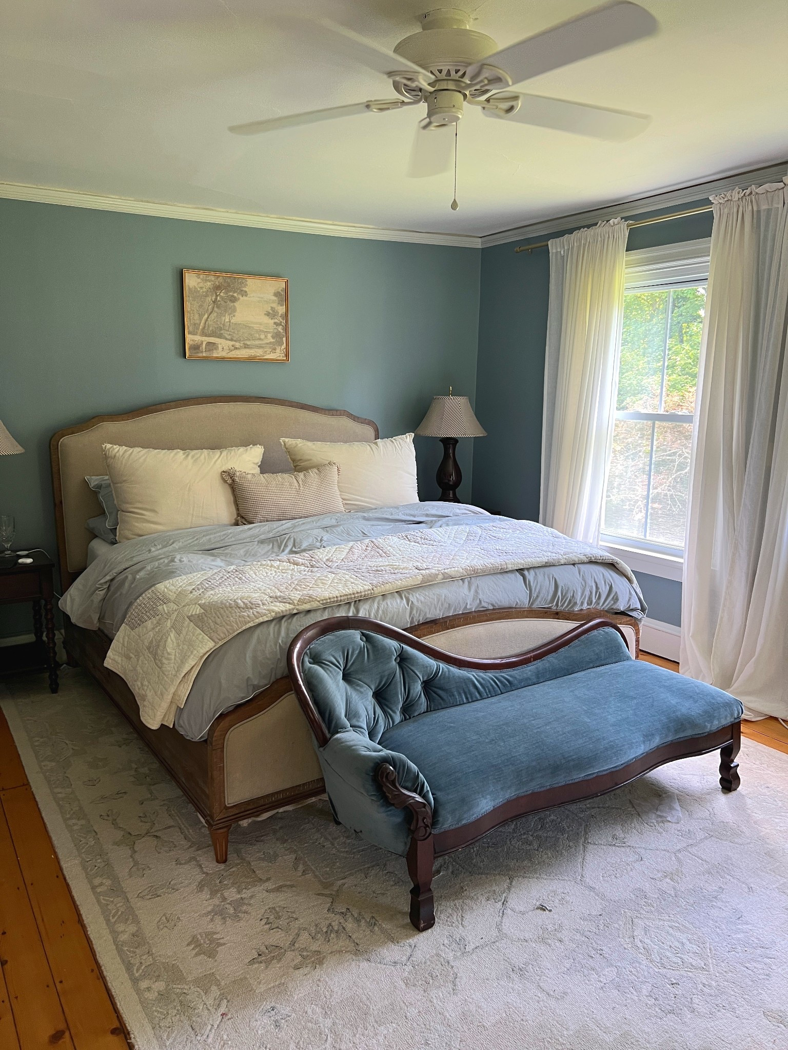 Current bedroom setup! Same bedding as the old house, quince percale cotton duvet and sheets and bed is from wayfair 

#LTKHome