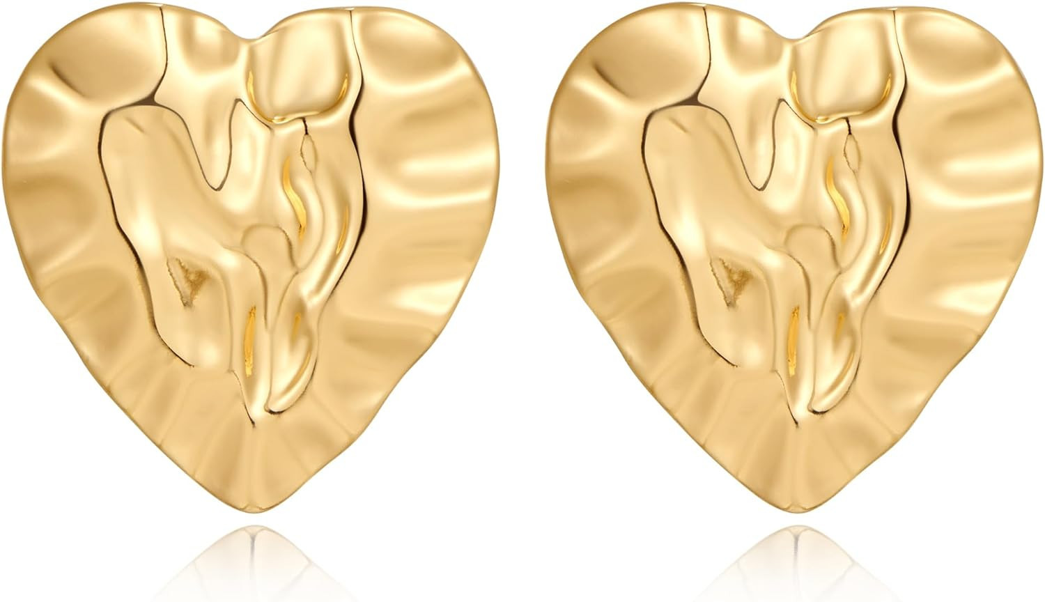 Gold Earrings for Women Chuncky Studs Butterfly Heart Leaves Fashion Statement Jewelry Gifts for ... | Amazon (US)