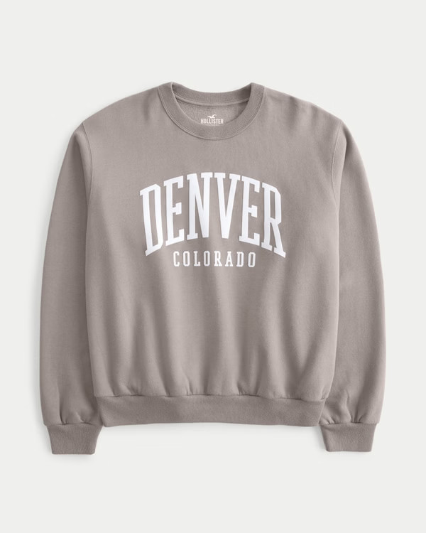 Easy Denver Graphic Crew Sweatshirt | Hollister (US)