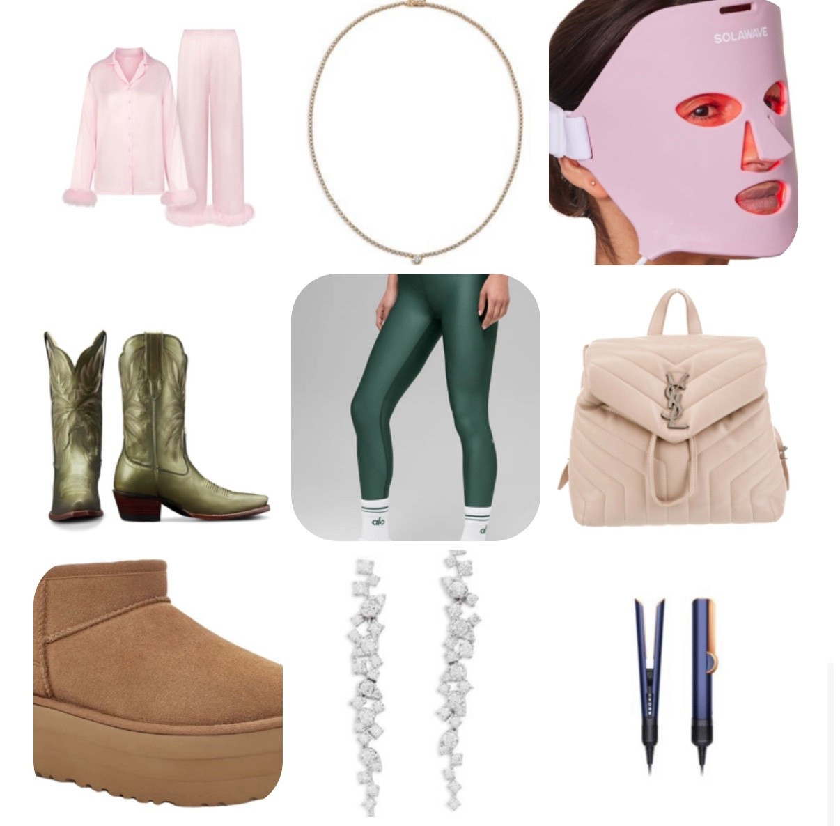 Finding it hard to figure out what you want on your wish list? I’m here and happy to help! From a skims pj set, to a diamond tennis necklace, a red light mask to the most amazing fashion forward Tecovas boots, Alo leggings, a ysl mini backpack, platform Uggs, diamond drop earrings and a Dyson straightener, this list covers it all! From fashion to beauty and everything in between! Happy holidays dolls! 🎀💝

#LTKHoliday #LTKCyberWeek #LTKGiftGuide