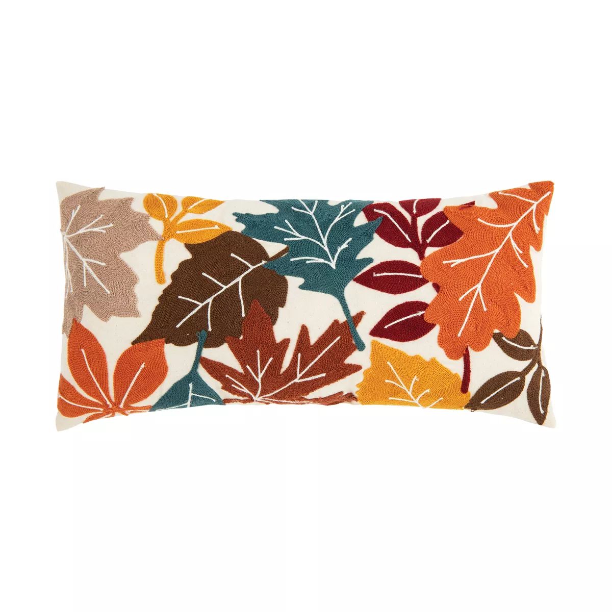 C&F Home Fall Leaves Chain Stitch Throw Pillow | Target