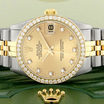 Rolex Datejust 2-tone 31mm 68273 Champagne Dial Watch With 0.95ct Diamond Bezel | eBay US