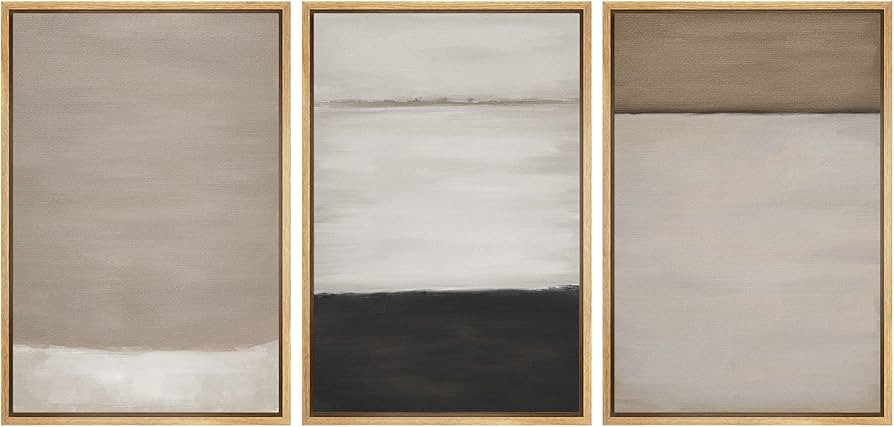 SIGNFORD Framed Canvas Print Wall Art Set Grunge Pastel Color Block Collage Abstract Shapes Illus... | Amazon (US)