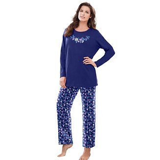 Women's Long Sleeve Knit PJ Set | Macy's