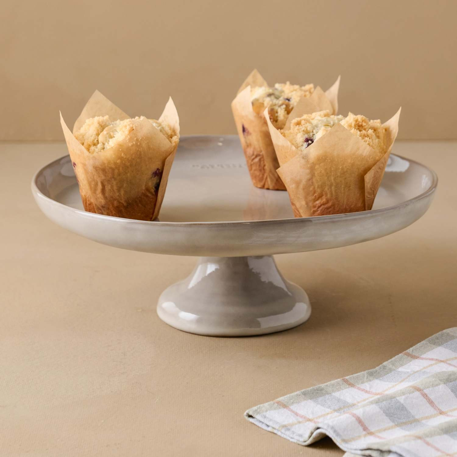 Grey Magnolia Est. Cake Stand | Magnolia