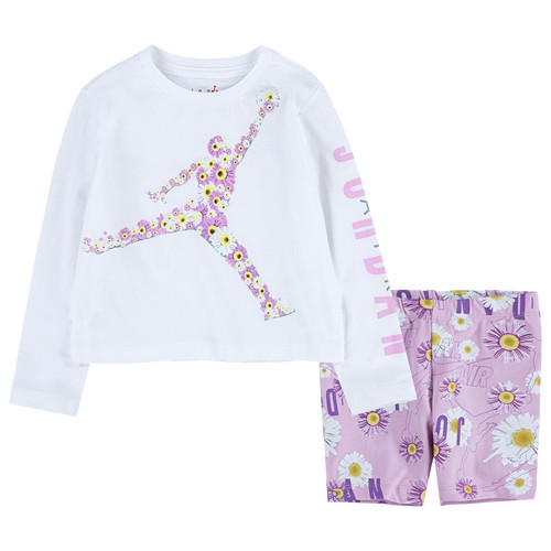 Girls Infant Jordan Jordan Flower Bike Short Set - Girls' Infant Lt Arctic Pink/Black Size 24MO | Kids Foot Locker (US)