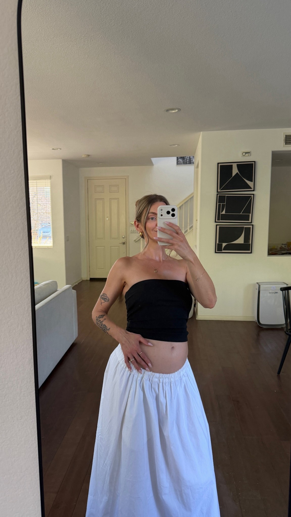 White poplin skirt, black tube top!!

#LTKootd #LTKBump #LTKmomlife