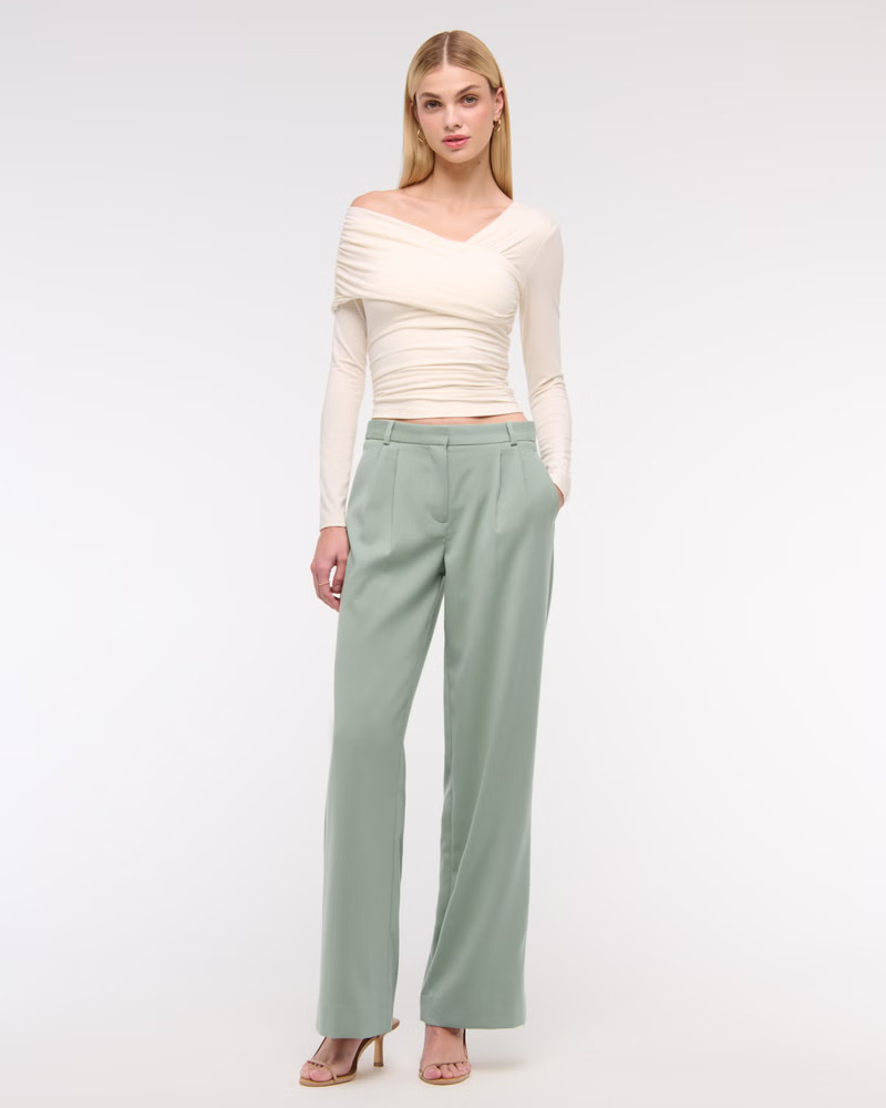 A&F Sloane Low Rise Tailored Wide Leg Pant | Abercrombie & Fitch (US)