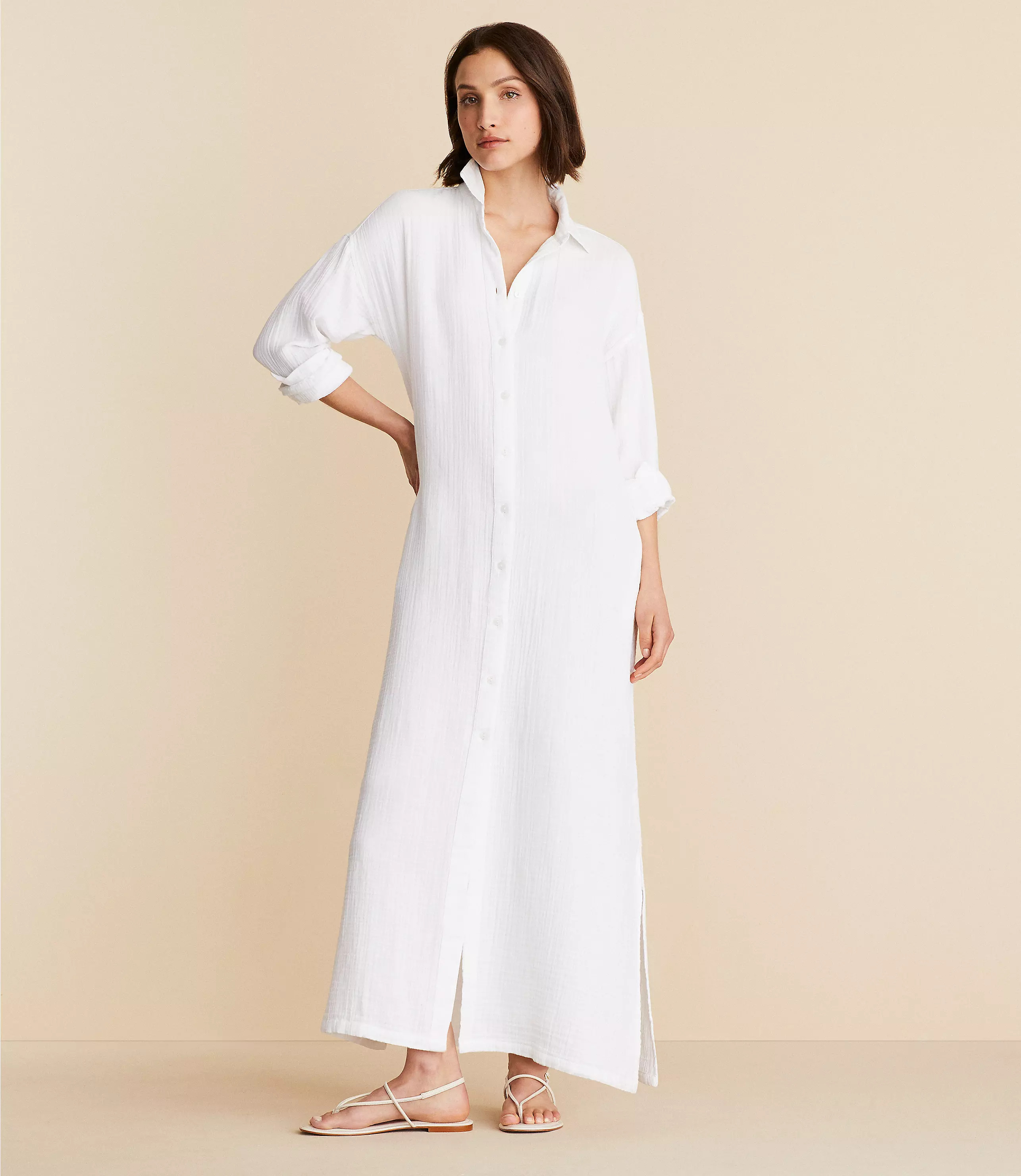 Lou & Grey Triple Cloth Maxi Pocket Shirtdress | LOFT
