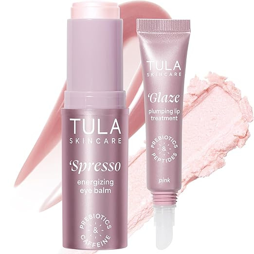 TULA Skin Care Eye + Lip Duo - Spresso Energizing Eye Balm 0.35 oz + Glaze Plumping Lip Treatment... | Amazon (US)