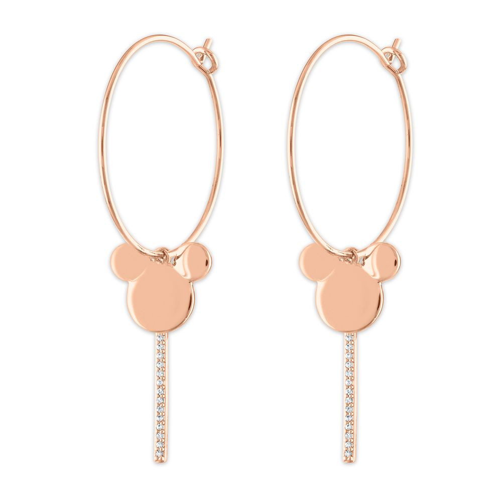 Mickey Mouse Icon Dangle Hoop Earrings | Disney Store