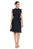 Maggy London Women's Ruffle Neck and Arm Dress with Waist Tie | Amazon (US)