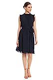 Maggy London Women's Ruffle Neck and Arm Dress with Waist Tie | Amazon (US)