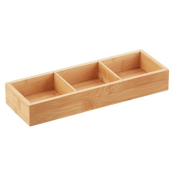 3-Section Bamboo Drawer Organizer | The Container Store